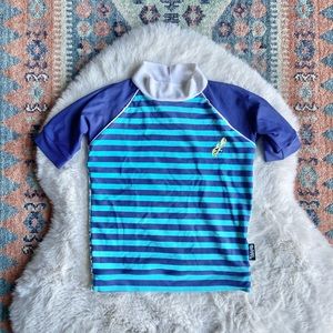 FREE WITH PURCHASE Platypus striped rash guard kids size 4 swim suit boys